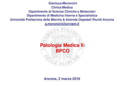 Lezione 1 - BPCO 2016